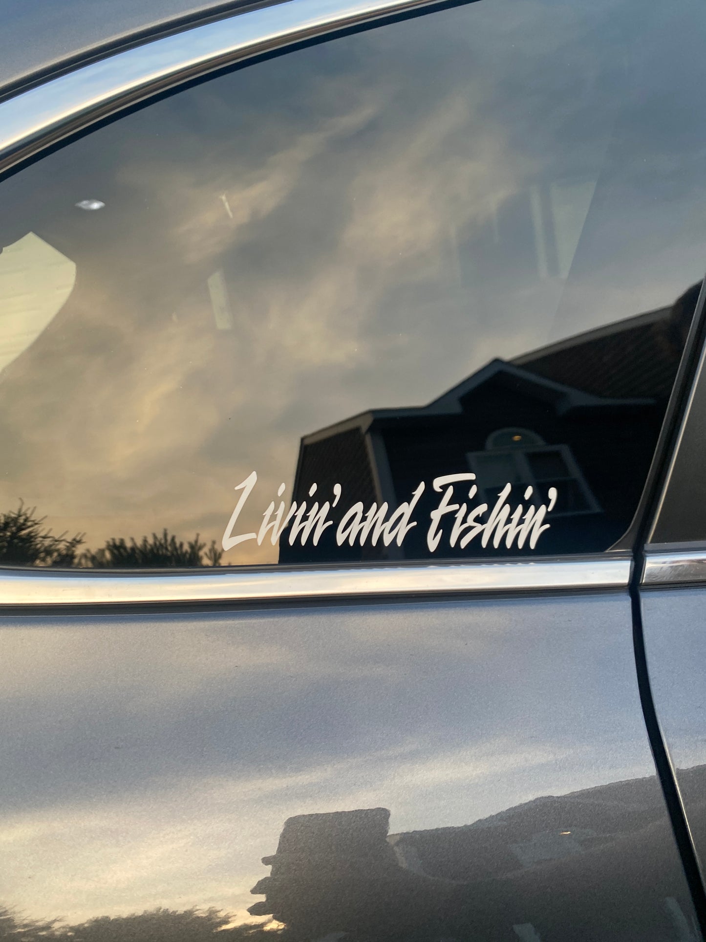Livin' and Fishin' Decal